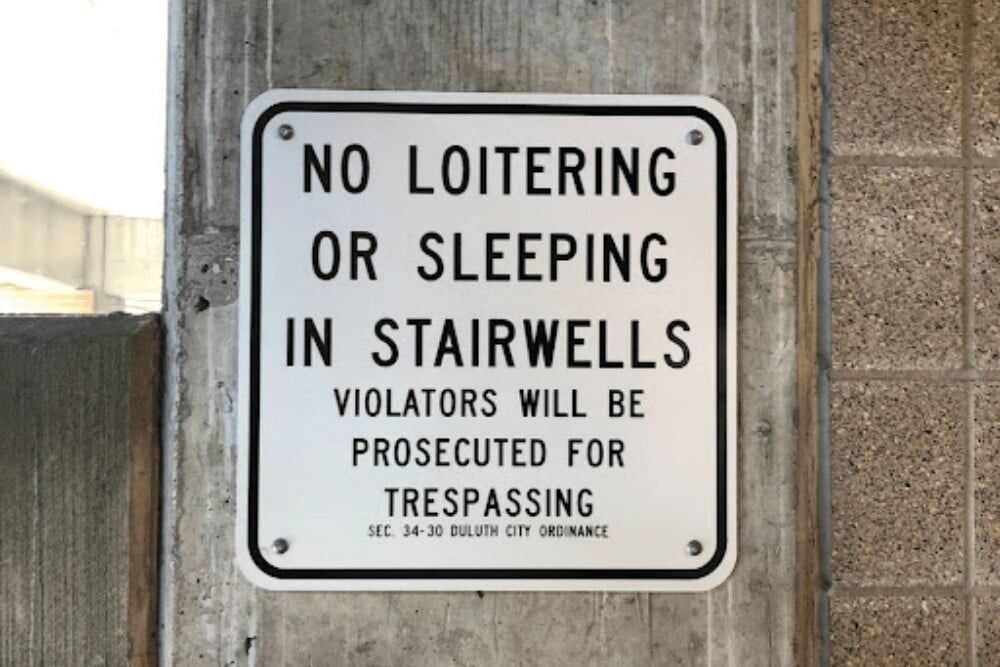 Loitering on Private Property Sign - 1000x667 How to Stop Loitering on Your Private Property - Posting No Loitering signs can deter loiterers